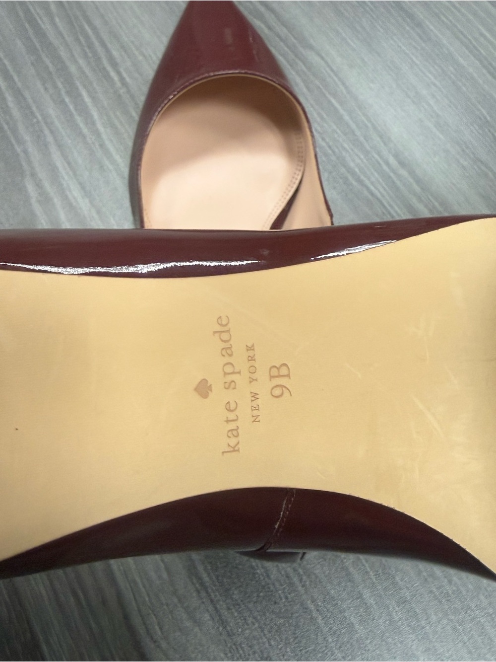 Kate Spade New York Dark Merlot Patent Leather Pointed Toe Pumps Heels Size 9B - Picture 10 of 12